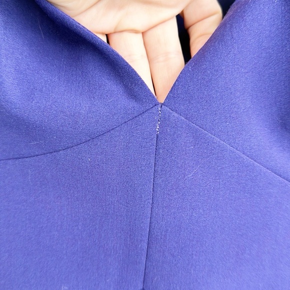 Black Halo Eva Keyhole Ruffle Royal Purple Dress size 8 - Picture 6 of 12